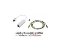 Adaptateur USB 2.0 Ethernet 10/100 + cable ethernet cat6 2 mètres de Vshop