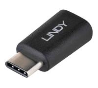 Adaptateur USB 2.0 - LINDY - Type C vers Micro-B - Connecteur réversible - Transfert jusqu'à 480 Mbit/s - Noir
