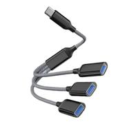 Adaptateur USB 2.0 OTG type C vers 3 câble tressé pour tablettes