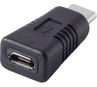 Adaptateur USB 2.0 Renkforce rf-usba-11 - [1x USB-C® mâle - 1x USB 2.0 femelle Micro-B] - noir contacts dorés