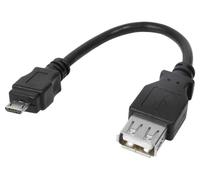 Adaptateur- USB 2.0 - USB A femelle - USB B micro prise male - 80mm - noir