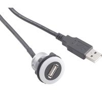 Adaptateur USB 2.0 USB femelle type A, éclairé vers USB mâle type A avec 60 cm de câble TRU COMPONENTS USB-05-BK 1229321 1 pc(s)