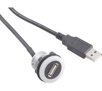 Adaptateur USB 2.0 USB femelle type A, éclairé vers USB mâle type A avec 60 cm de câble TRU COMPONENTS USB-05-BK 1229321 1 pc(s)