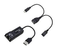 Adaptateur USB 2.0 vers RJ45/2X micro câble USB LAN, adaptateur Ethernet pour Amazon Fire TV 3 ou Stick GEN 2