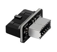 Adaptateur USB 3.0 19p/20P vers type E - Interfaces USB 3.0 19 broches - Rotation verticale à 90° - Accessoire d'ordinateur de bureau - Adaptateur de panneau avant USB