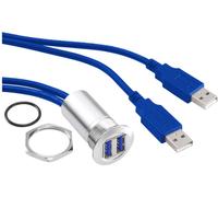Adaptateur USB 3.0 2 x USB femelle type A vers 2 x USB mâle type A avec 60 cm de câble TRU COMPONENTS USB-13 1313910 1 pc(s)