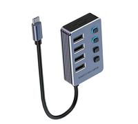 Adaptateur USB 3.0 4/7/10 ports avec commutateurs indépendants et 5 Gbit/s pour un transfert de données rapide et un chargement rapide de l'adaptateur USB de bureau