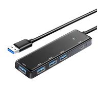 Adaptateur USB 3.0 4 ports extenseur pour ordinateur portable, disque dur, imprimante, appareil photo avec lumière LED, transfert de données efficace