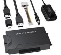 Adaptateur USB 3.0 Disque Dur Interne, pour disque dur SSD SATA/IDE2,5""/3,5"" lecteur, avec Alimentation Externe et Câble USB