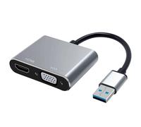 Adaptateur USB 3.0 HEDEN USB 3.0 male / HDMI F + VGA F HDMI 4k/30HZ, VGA 1920*1080P Gamme sachet