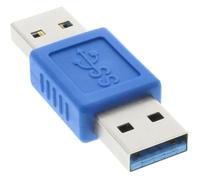 Adaptateur USB 3.0 - InLine® - Mâle A vers Mâle A - Couleur Bleu - Connexion de 2 USB-Kabel