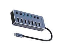Adaptateur USB 3.0 multi-ports avec 4/7/10 ports 5 Gbit/s DC2 V pour un transfert de données rapide et un chargement d'appareils USB en métal