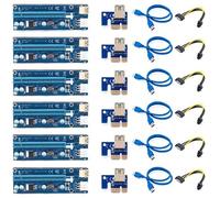 Adaptateur Usb 3.0 Pci-E Riser Express, 1x4x8x16x, Carte Sata 15 Broches À 6 Broches, Câble D'alimentation, 6 Pièces