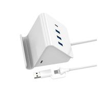 Adaptateur USB 3.0 Station d'accueil USB avec connexion type C Fonction support de téléphone Vitesse rapide pour appareils mobiles et PC
