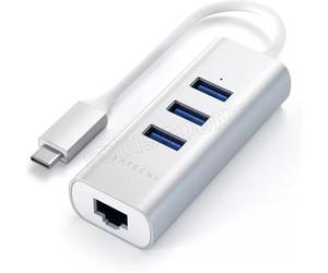 Adaptateur USB 3.0 Type C Satechi vers RJ45 et Hub 3 ports (Argent)