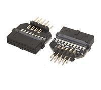 Adaptateur USB 3.0 vers 2.0, boîtier réversible USB 2.0 9 broches vers carte mère USB 3.0 19 broches connecteur femelle pour carte mère accessoire de transmission de données style B