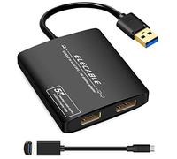 Adaptateur USB 3.0 vers Double DisplayPort - 5K + 5K @ 60 Hz Ultra HD - Puce DisplayLink DL6950 intégrée - Étend l'écran à Plusieurs écrans TV Compatible avec Windows, Mac OS, Android, Chrome OS
