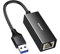 Adaptateur USB 3.0 vers Ethernet, sans pilote USB vers 10/100/1000 Gigabit Ethernet LAN, adaptateur USB-A portable en aluminium compatible avec MacBook, Surface, Windows, Vista, Mac, Linux, et plus