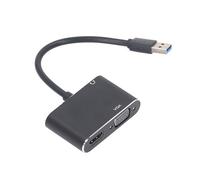 Adaptateur USB 3.0 vers HD, Matériau en Acier Inoxydable, Sortie Simultanée Haute Vitesse, Adaptateur USB 3.0 vers VGA, Prend en Charge la Sortie Vidéo FHD 1080P, pour Réunion