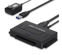 Adaptateur USB 3.0 vers IDE/SATA - Lecteur de disque dur externe universel et convertisseur de récupération de données pour disque dur 2,5"/3,5" HDD/SSD avec alimentation 12 V/2 A et support