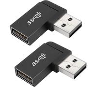 Adaptateur USB 3.1 à angle 90° 10Gbps USB 3.1 mâle vers femelle, convertisseur de connecteur USB A 3.1 à angle droit, supportant le transfert de données, OTG, charge 3A, 2pcs (coude latéral à angle dr