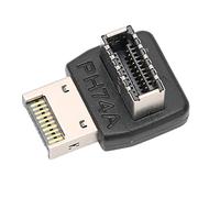 Adaptateur USB 3.1 de Type E à Angle Droit, Adaptateur de Carte mère d'ordinateur à 90 degrés, Adaptateur de Panneau Avant USB pour boîtier PC, Gestion des câbles d'en-tête Interne (PH74A)