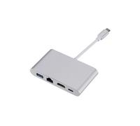 Adaptateur USB 3.1 Type C multiport 4 en 1 Hub HDMI 4K RJ45 Gigabit Ethernet USB 3.0 avec HDMI USB-C pour MacBook Pro/ Touch Pen / Dell/HP/Acer/