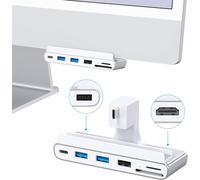 Adaptateur USB 8 en 1 pour iMac avec HDMI 4K @ 60 Hz, USB 3.0 5 Gbit/s, lecteur de carte SD/TF, station d'accueil USB C pour iMac 24"" M1/M3/M4