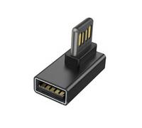 Adaptateur USB A à 90 degrés réversible double face coque en alliage charge rapide 480 Mbps pour les espaces restreints Adaptateur USB C à un degré coudé
