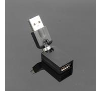 Adaptateur USB-A mâle vers femelle pivotant à 360 en ABS noir