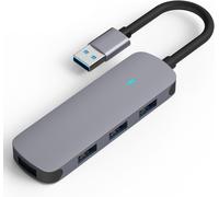 Adaptateur USB-A vers 4X USB-A-Répartiteur 4-en-1-Hub USB 3.0 5Gbps-Compatible avec Dell,Lenovo,Acer et Autres-4 Ports-Aluminium