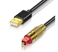 Adaptateur USB A vers audio optique, convertisseur numérique optique unidirectionnel USB vers TOSLINK compatible avec Windows/ordinateur portable uniquement, pas pour TV ou autres appareils - 2 m