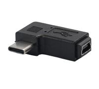 Adaptateur USB - ABS 90 Degrés Convertisseur De Données À Angle Droit | Convertisseur De Chargeur | Type C Mâle À 5 Broches USB Charger Féminin | Pour Ordinateur Portable Moniteur De Voiture PC Tablet