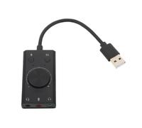 Adaptateur USB Audio Externe avec Prise Casque 3,5mm et Micro, Portable | Compatible PC et Ordinateurs Portables, pour Réunions en Ligne et Appels Vidéo, Couleur Noir