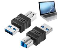 Adaptateur USB B - Convertisseur USB B 3.0,Connecteur Plug & Play pour Scanner, Hub, Ordinateur Portable, Tablette, Disque Dur et Station d'accueil