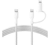 Adaptateur USB BELKIN 2-en-1 USB-C et Lightning 1m50 blanc