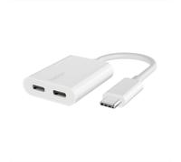 Belkin Connect Audio + Charge - casque/adaptateur de charge USB-C vers USB-C - USB / audio - 14 m