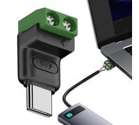 Adaptateur USB - Bloc de connexion mâle à deux broches - Système de connexion à vis sans soudure - Courant nominal de cinq V et trois A - Boîtier en polymère thermoplastique de qualité supérieure
