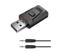 Adaptateur USB Bluetooth 5.0 pour TV, Émetteur et Récepteur Audio 2 en 1 avec Prise Jack 3,5mm, Transmetteur Audio Portable pour PC, Voiture, Chaîne Stéréo, Microphone Intégré, Mains Libres