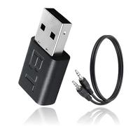 Adaptateur USB Bluetooth 5.1, Récepteur Bluetooth avec Câble Audio 3,5mm, Émetteur Bluetooth USB Plug and Play, Prise Jack Bluetooth, Mode AUX/USB pour Haut-Parleurs et Téléviseur