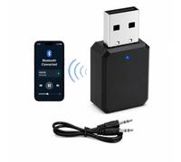 Adaptateur USB Bluetooth 5.1 Voiture Aux Et USB Apporter Câble Audio 3,5 Mm Récepteur Bluetooth Plug and Play pour Appels Mains Libres, Musique Et Navigation, TV Voiture Transmission Plug