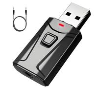 Adaptateur USB Bluetooth 5.1 Voiture avec Jack 3,5 Récepteur USB Bluetooth 5.1 émetteur Bluetooth 2 en 1 pour TV PC Chaîne Voiture Chaîne Hi-FI Microphone Intégré Soutien Appels Mains Jouer Musique