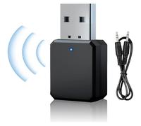 Adaptateur USB Bluetooth, Adaptateur Bluetooth 5.1 dans la Voiture AUX/USB Double Sortie, avec Câble Audio Numérique 3,5mm, Clé Bl