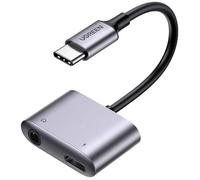 Adaptateur USB-C 2-en-1 - UGREEN - USB 2.0 - 1x USB-C mâle - 2x USB-C femelle - Jack 3,5 mm - PD 60W