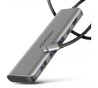 Adaptateur USB-C 3.0 Axagon HMC-5H vers HDMI, 4x USB-A/C (Gris)