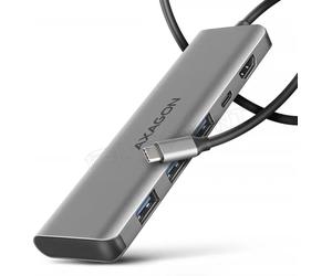 Adaptateur USB-C 3.0 Axagon HMC-5H vers HDMI, 4x USB-A/C (Gris)