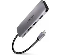 Adaptateur USB-C 3.0 Axagon HMC-H3A vers HDMI, 3x USB-A et lecteur de cartes (Gris)