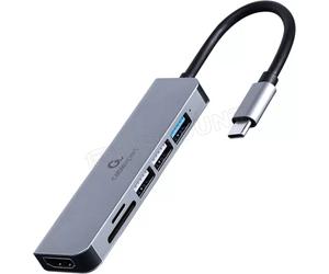 Adaptateur USB-C 3.0 CableXpert 6-02 vers HDMI, 3x USB-A ,1x USB-C et SD/MircroSD (Gris)