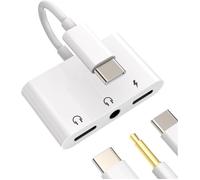 Adaptateur USB 3.0 Type C vers Jack 3,5mm, USB-A et Type C (Blanc)