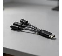 Adaptateur USB C 3 en 1 pour casque et câble de charge pour 16 15 pour Samsung S24 Audio Splitter Charge rapide AUX Jack 3,5 mm Noir